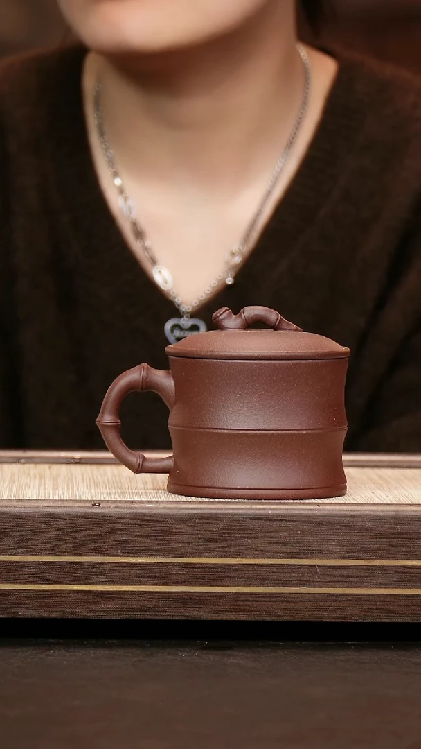 茶壶紫砂四号井底槽清 竹节盖杯