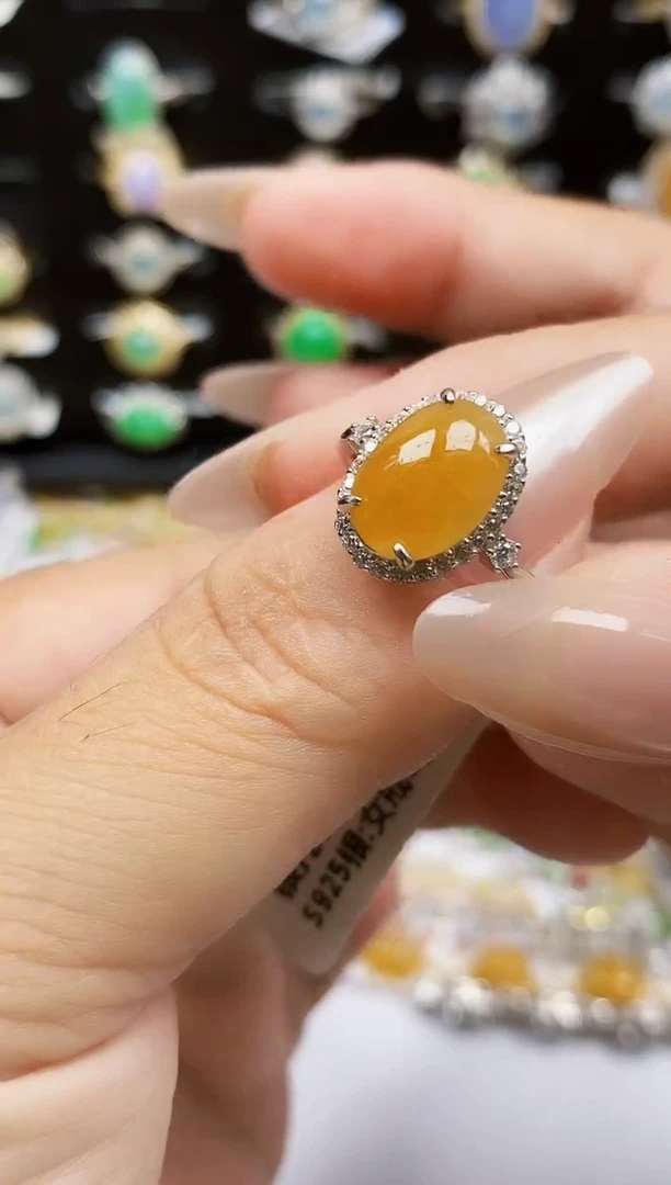 银S925镶嵌戒指翡翠0505