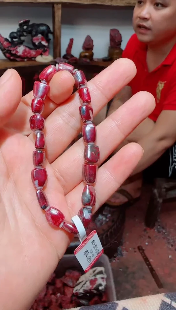 天然辰砂朱砂原矿随型手串18