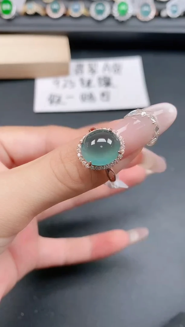 银S925镶嵌戒指翡翠11111