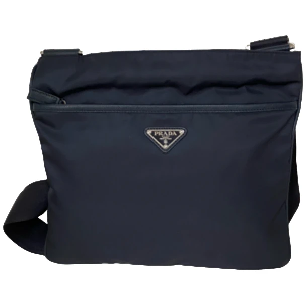 99新 Prada/普拉达 普拉达藏蓝色尼龙斜挎包/468