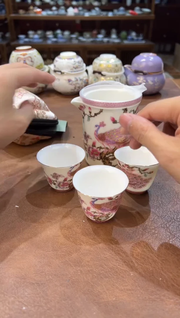 真的很便宜超好看会开片的旅行茶具
