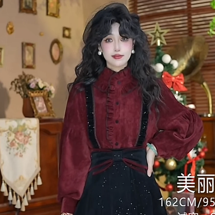 （现货）美丽【雪满山】港味复古显瘦气质设计感上衣31110