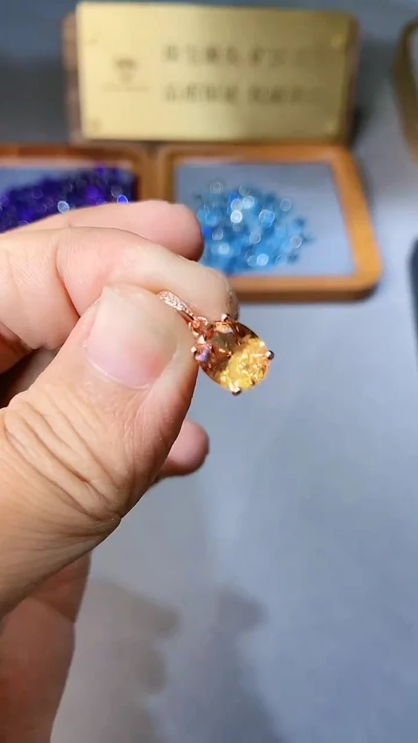 【闪购商品】彩色蓝宝石颈饰银S925镶嵌354