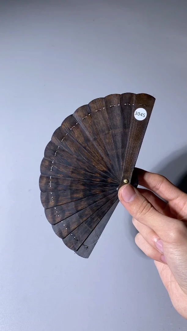【闪购商品】金丝楠木雕304号10cm阴沉金丝楠迷你扇
