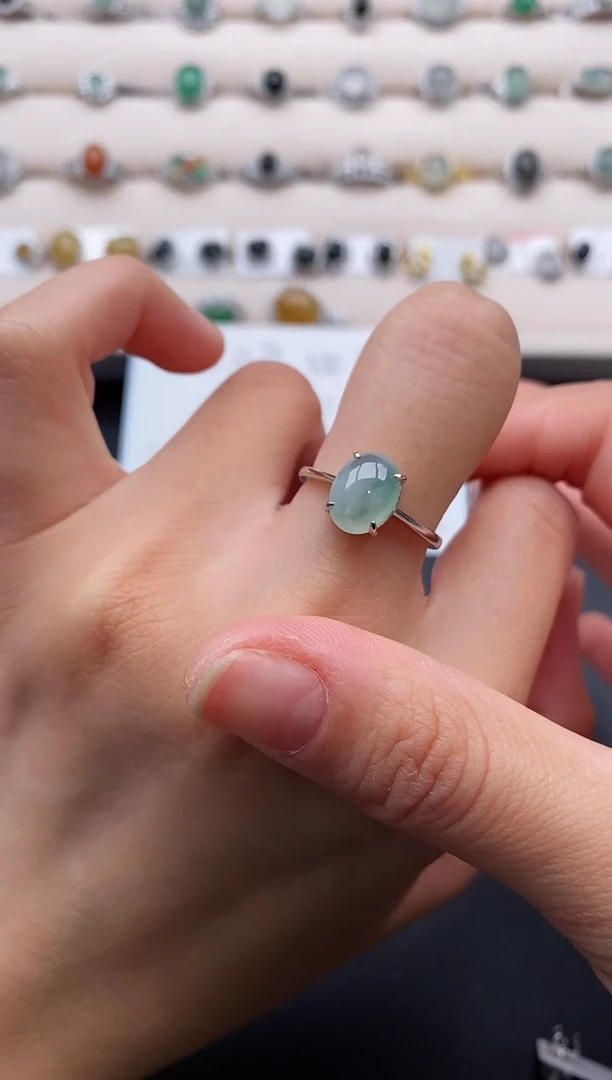 银S925镶嵌戒指翡翠111111111+5