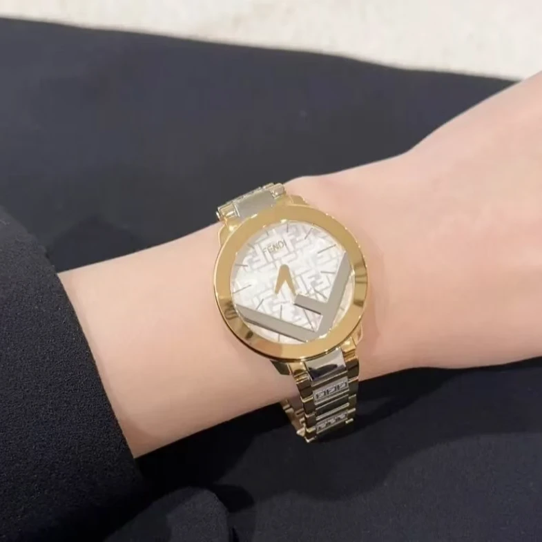 【海外直邮】FENDI/芬迪F标志表盘双色表带36MM腕表FOW980A2YLFOPW5