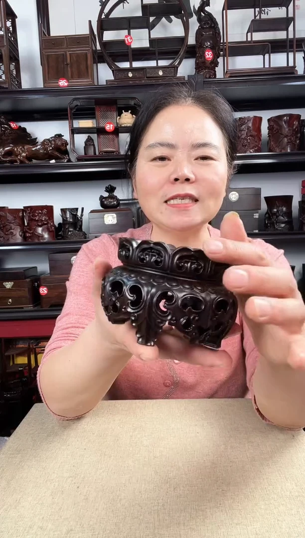 木新莲底座老李红木工艺品