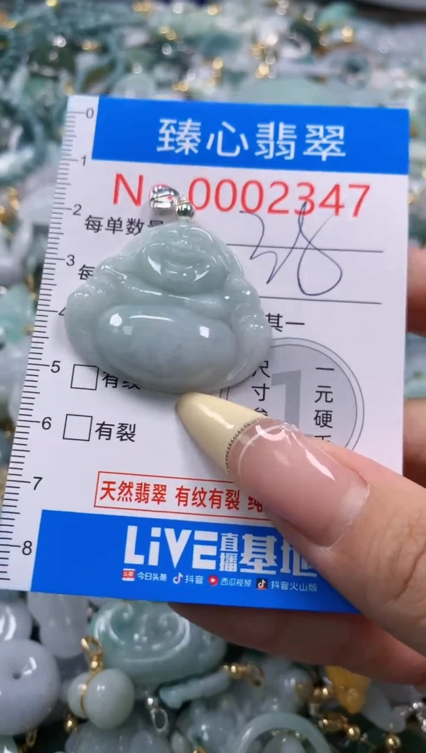 翡翠未镶嵌颈饰含绳0002347