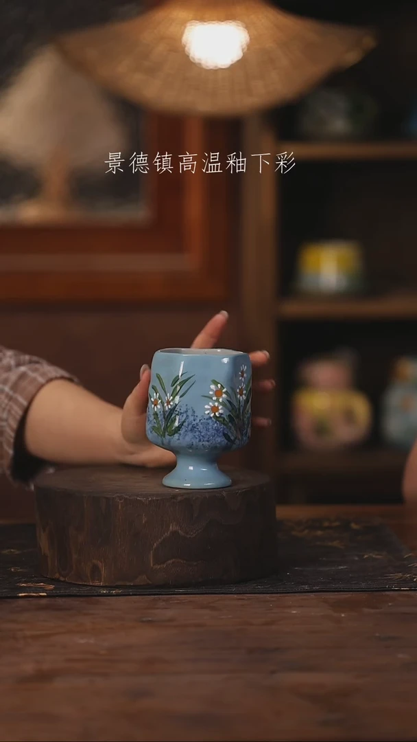 陶瓷景德镇高温釉下手绘陶瓷0415