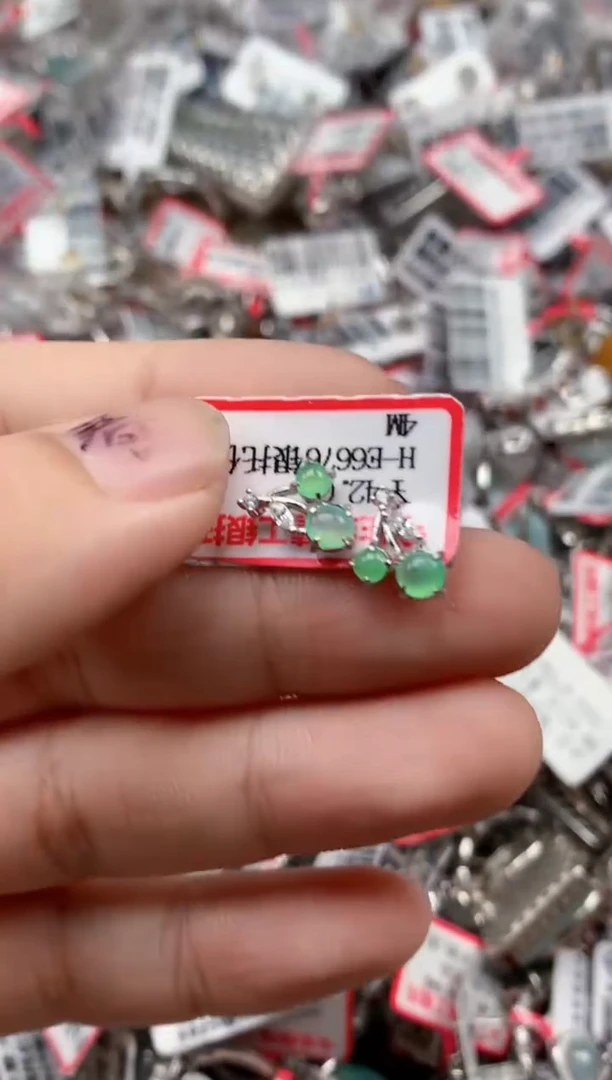 银S925镶嵌戒指翡翠天然A货缅甸翡翠