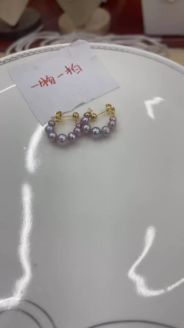 合金耳饰淡水珍珠082