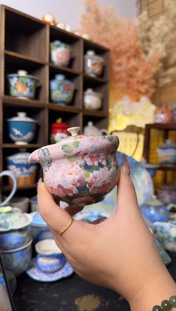 石一紫薇花手抓壶