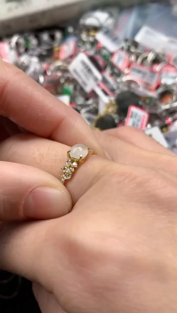 银S925镶嵌戒指翡翠1        5