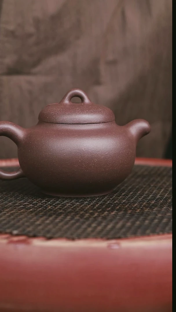 茶壶紫砂6号高砂老紫泥祥圆320CC
