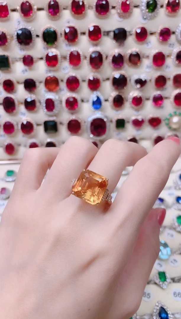 18K金镶嵌戒指黄晶1