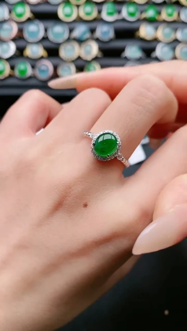 【闪购商品】翡翠戒指银S925镶嵌111111