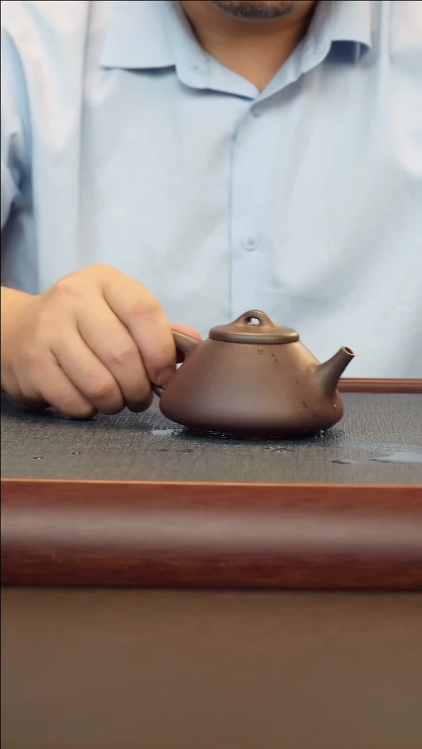 茶壶紫砂沈军半手乌泥子冶石瓢