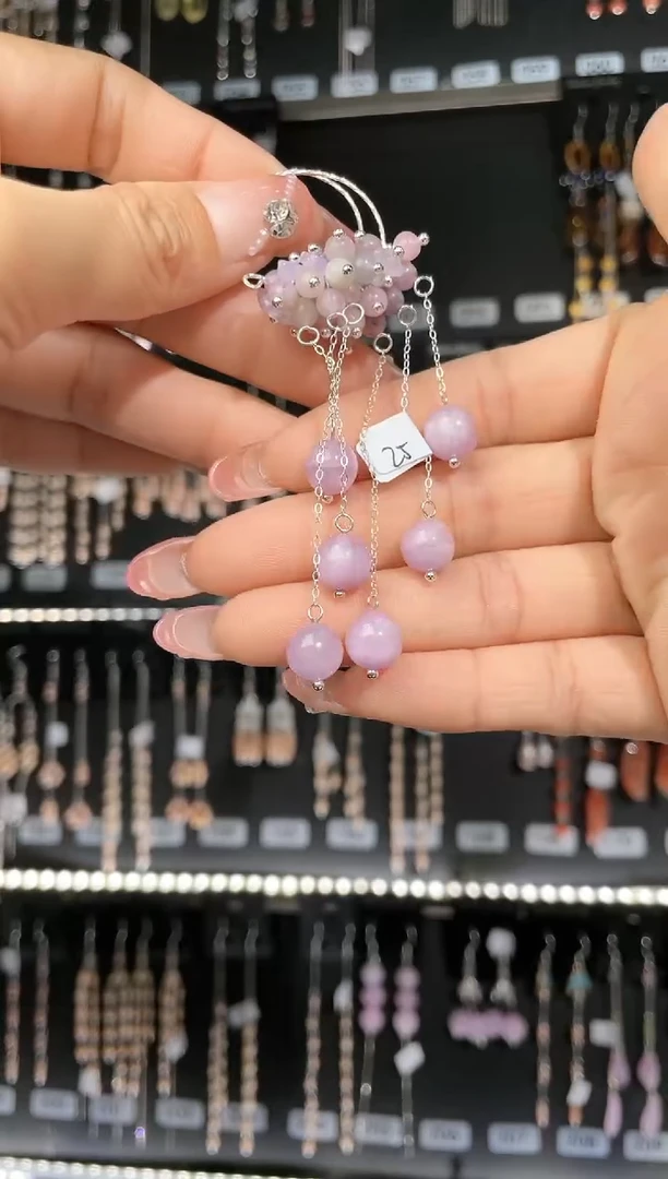 【闪购商品】紫晶耳饰银S925镶嵌 飒心有所向