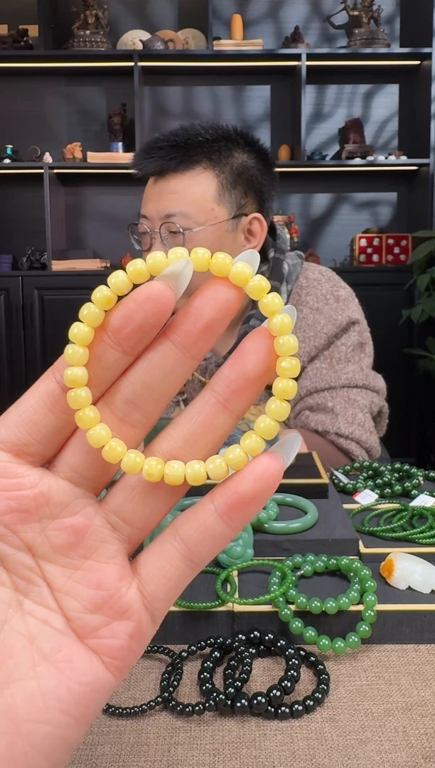 【闪购商品】蜜蜡裸石未镶嵌7mm蜜蜡老型手串