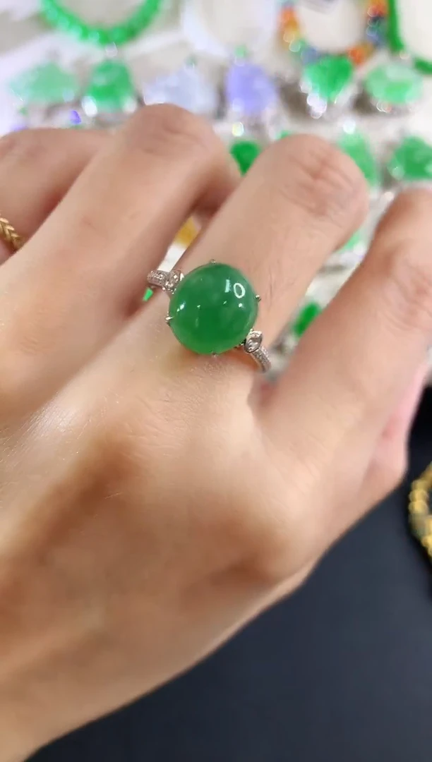 18K金镶嵌戒指翡翠155|