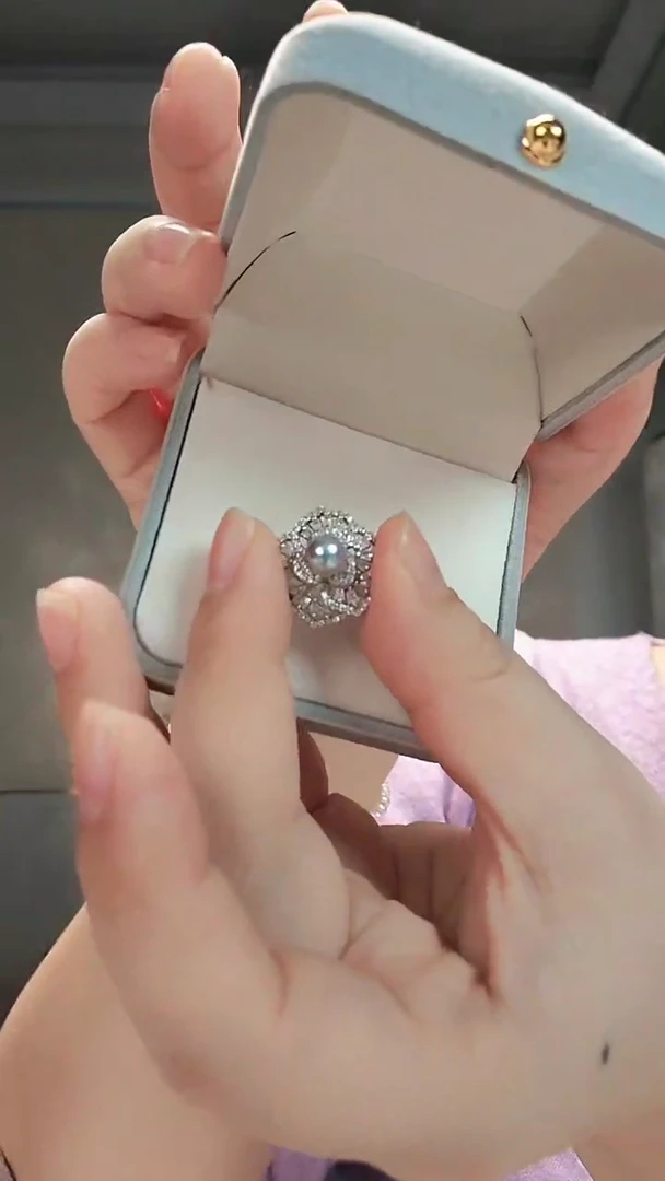 【闪购商品】海水珍珠吊坠(不含链)银S925镶嵌真多麻富贵花开吊坠