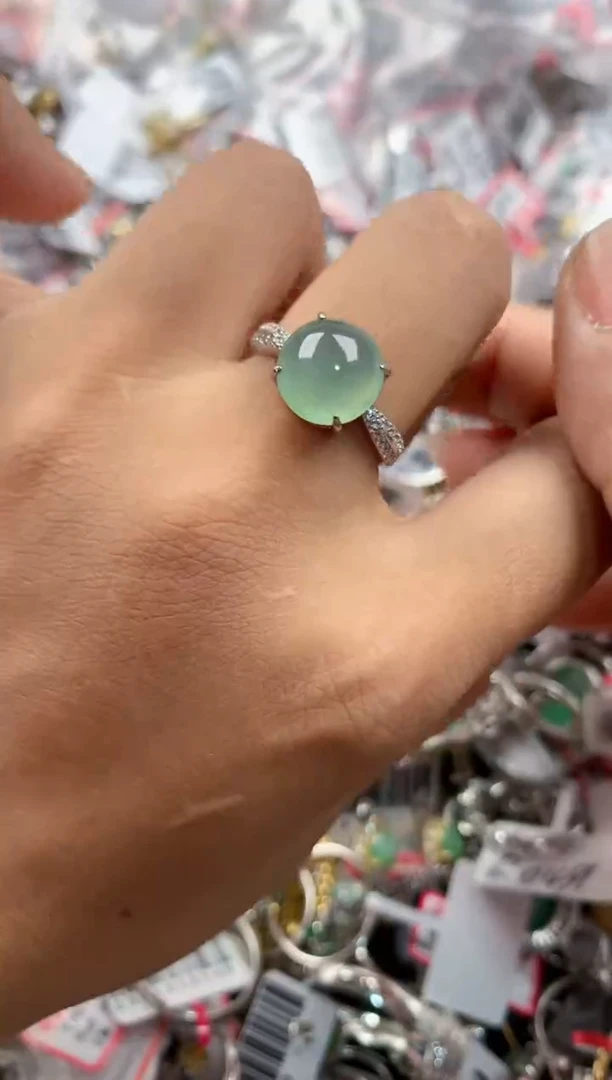 银S925镶嵌戒指翡翠999            3