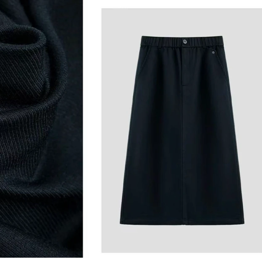 【艾米佳尔】法式半裙”春季新款弹力腰女款净版直筒显瘦半裙88015