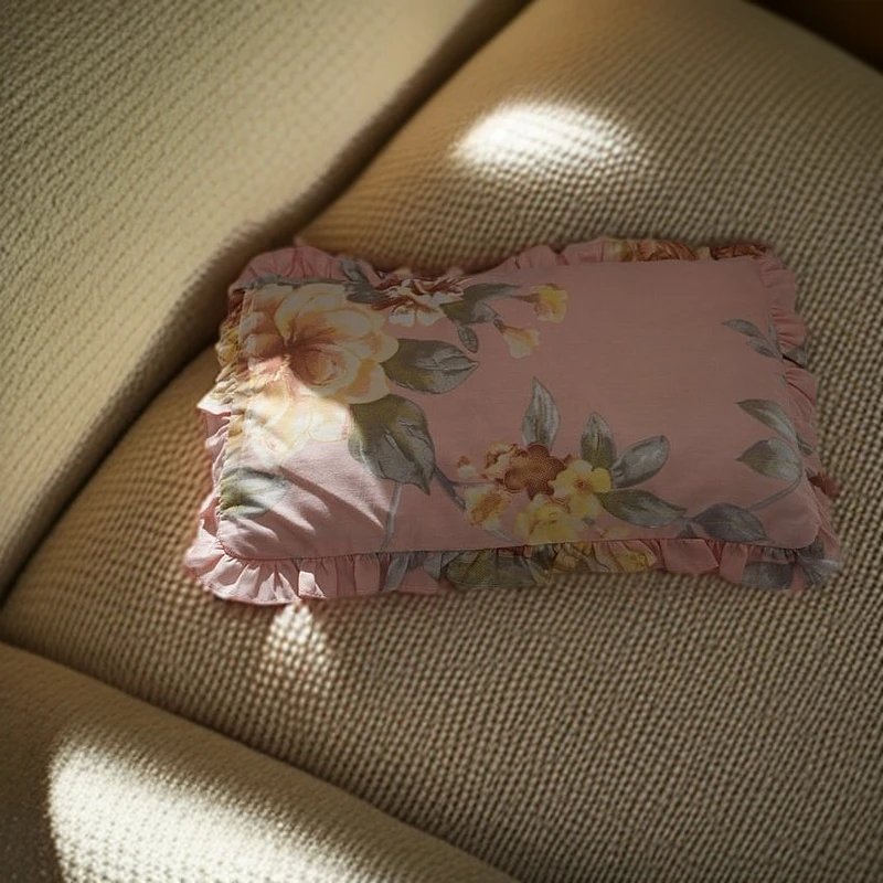 0-3岁宝宝纯棉长方形花边枕头枕套靠枕靠垫抱枕枕芯沙发枕头套