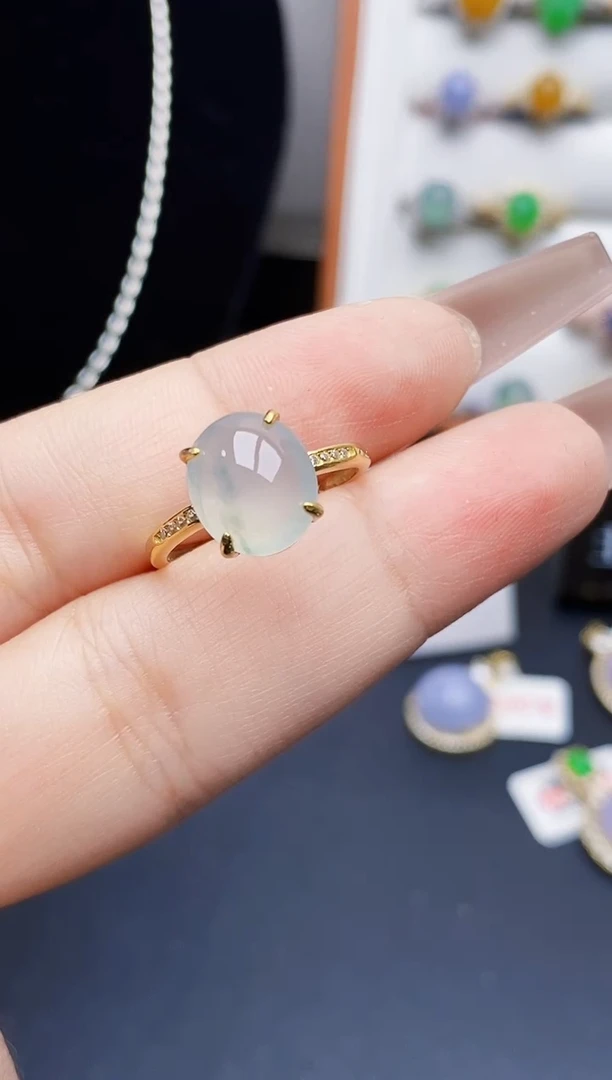 银S925镶嵌戒指翡翠3541