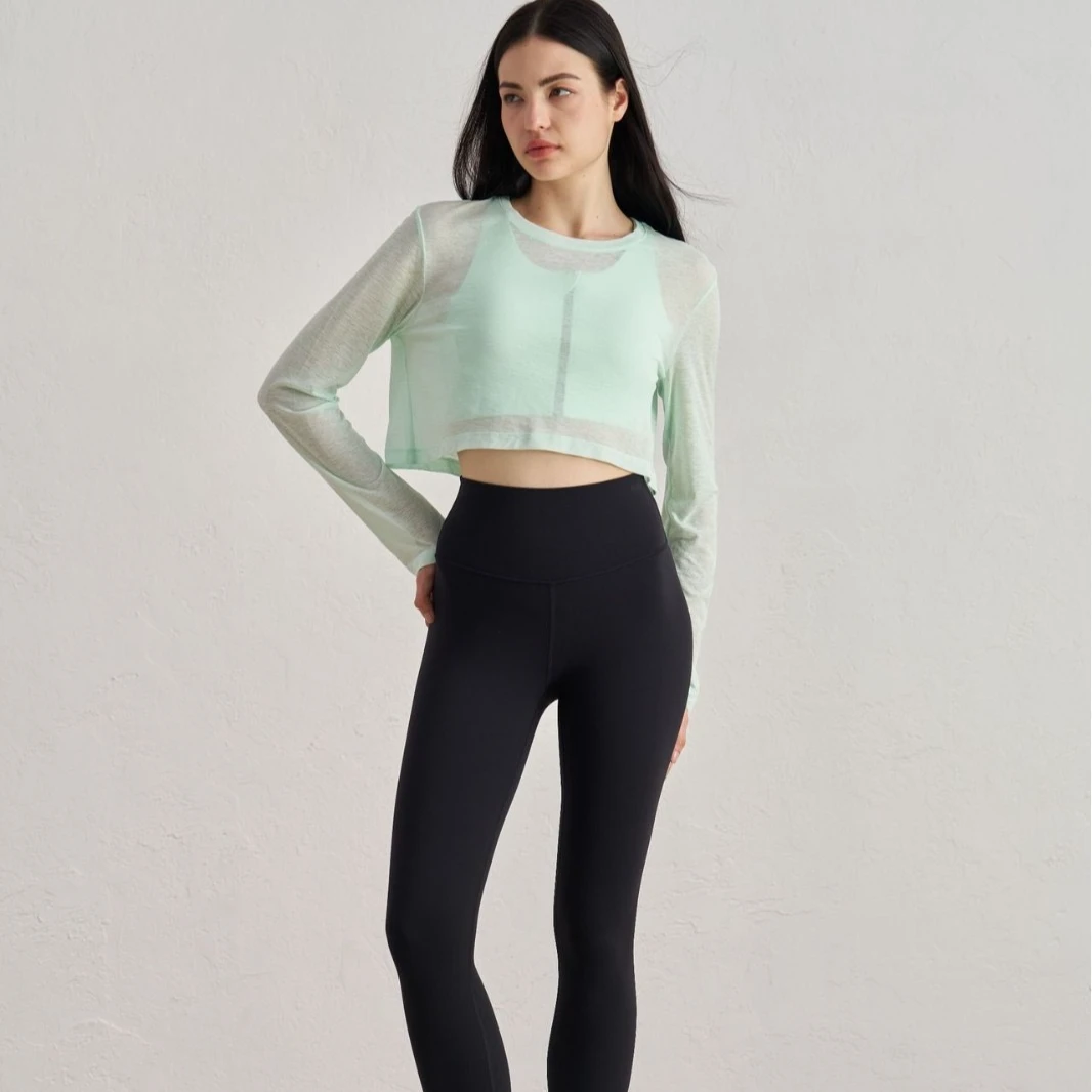 【竹节纱】瑜伽服短款运动上衣罩衫018