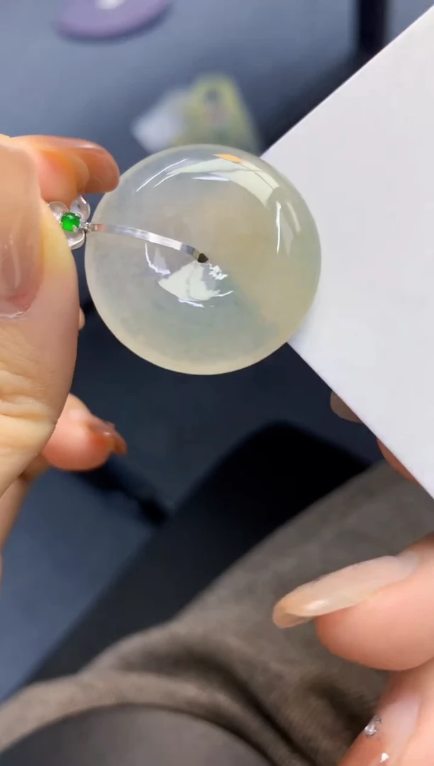 颈饰18K金镶嵌翡翠天然A货翡翠百元以上9元证书费自理