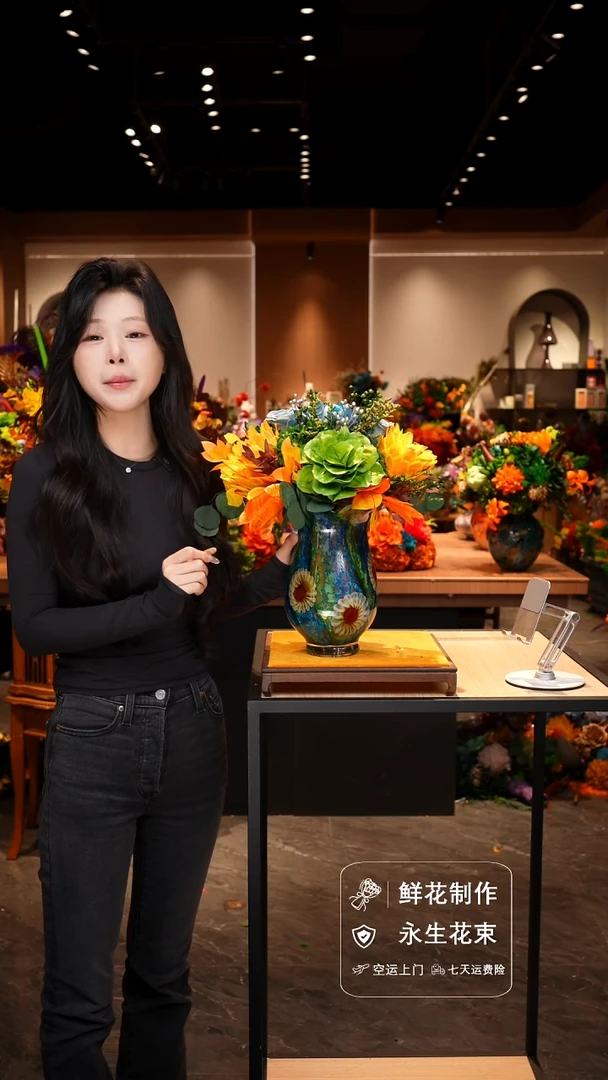 手工艺品琉璃手工花器花束空运包邮送货上门-以图片为准