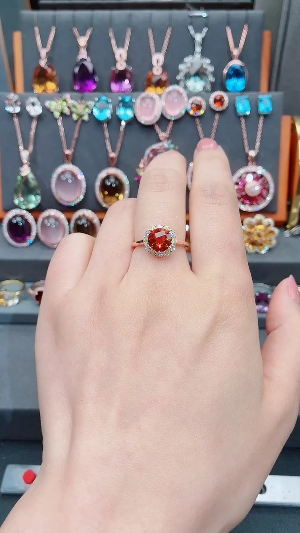 银S925镶嵌戒指水晶水晶戒指