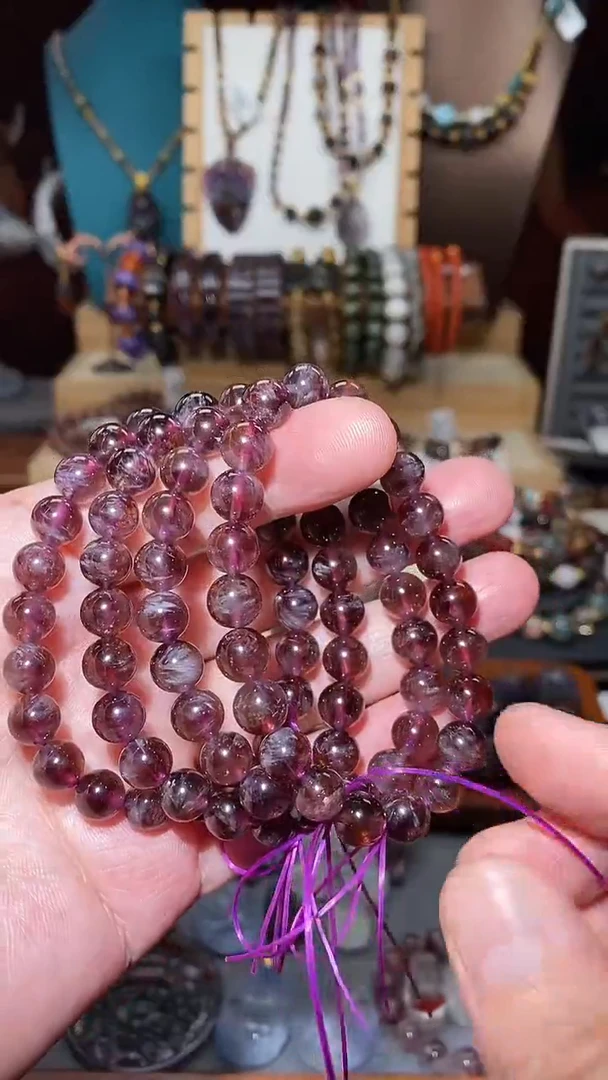 烟紫极光手串99未镶嵌水晶多样性发一