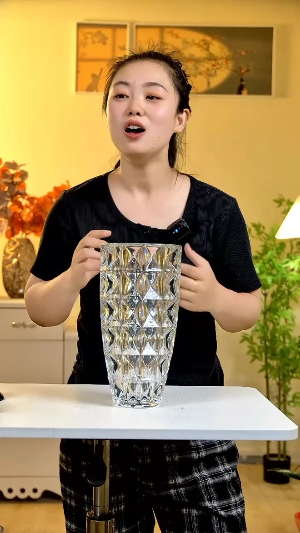 捷克水晶花瓶高28