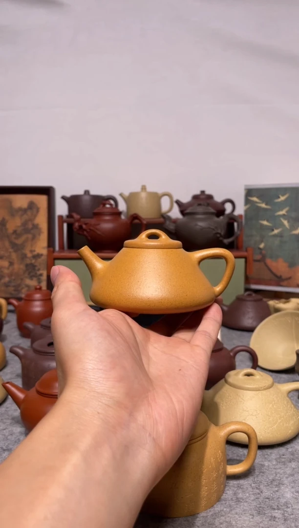 茶壶紫砂老宕口黄金段子冶石瓢200cc