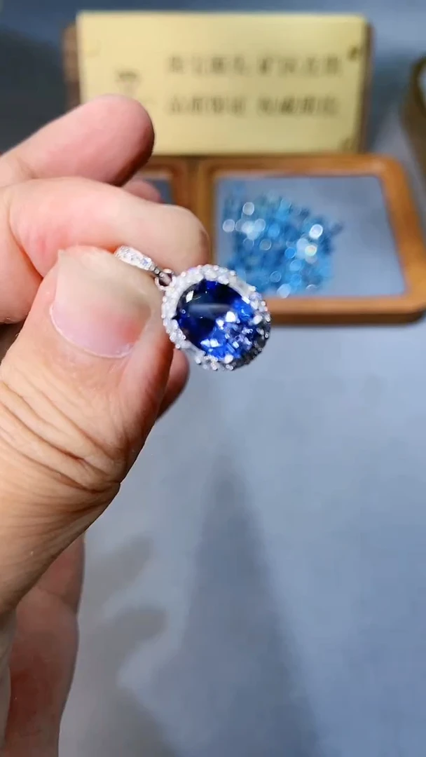 【闪购商品】蓝宝石颈饰银S925镶嵌534