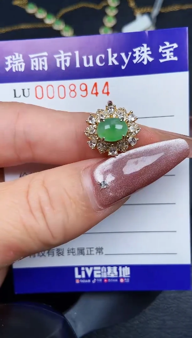 翡翠银S925镶嵌颈饰8944