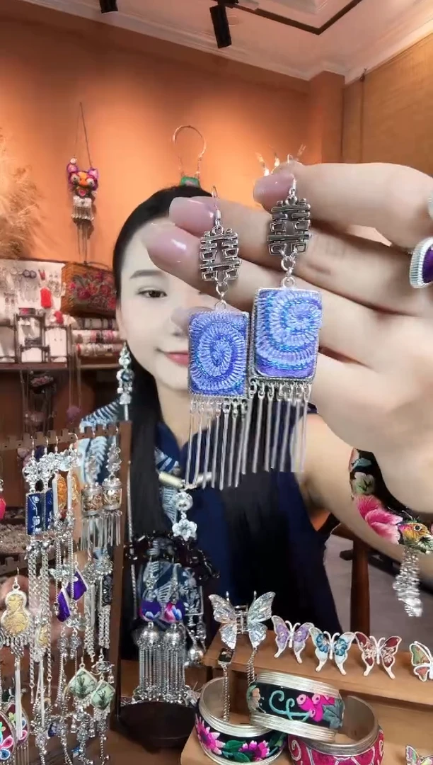 刺绣纯手工民族风耳环