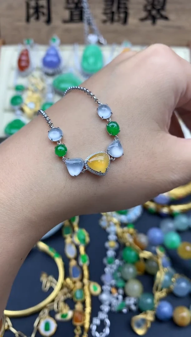 翡翠18K金镶嵌颈饰576-春日珠宝