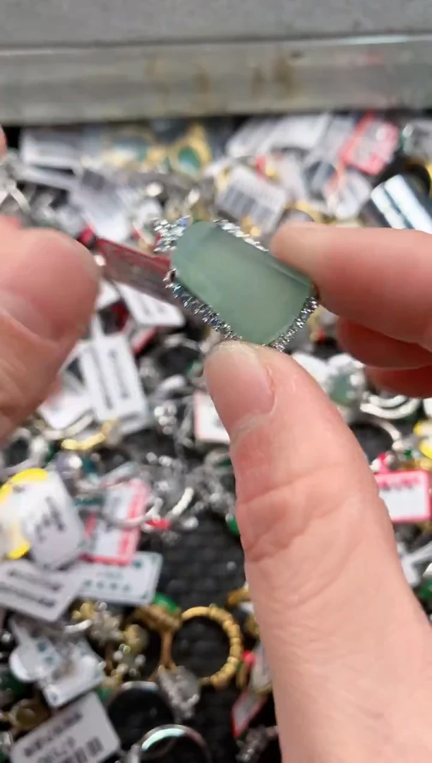 银S925镶嵌戒指翡翠55555   6