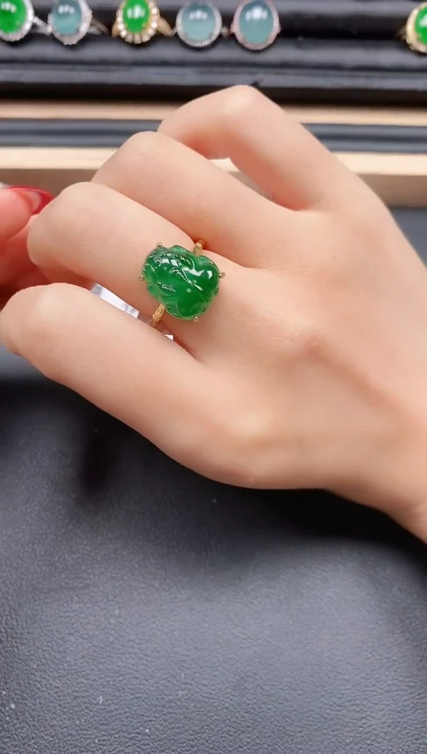 翡翠戒指银S925镶嵌11111