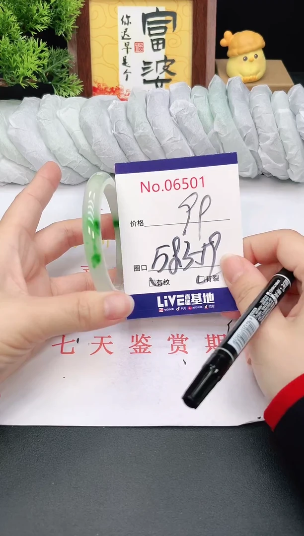 未镶嵌手镯翡翠6501