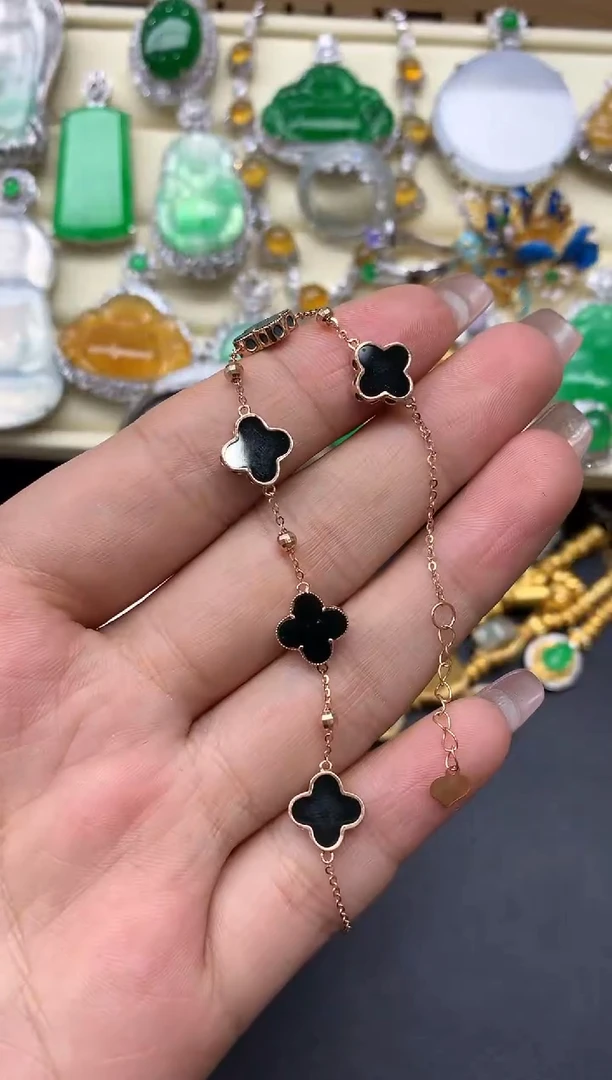 18K金镶嵌手链翡翠398-中国好珍宝