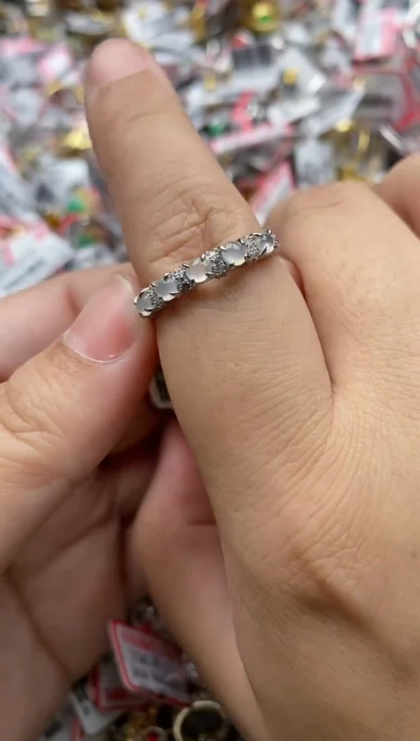 【闪购商品】翡翠戒指银S925镶嵌44444---10++