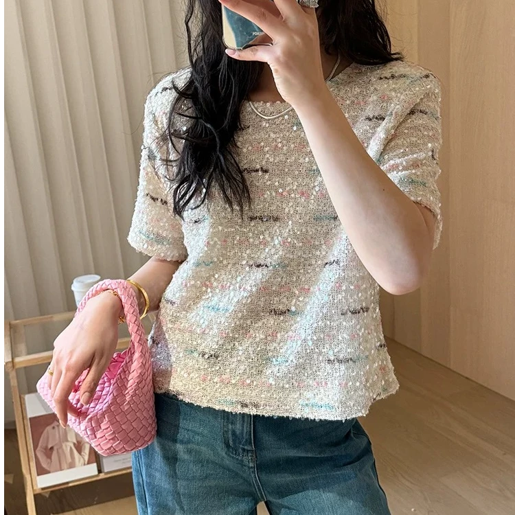 【JINJIN】2025夏季新款:深圳小众设计款短袖上衣（7813）NO退NO换