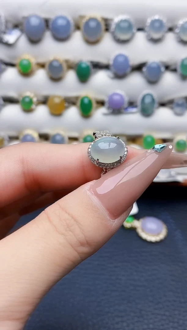 银S925镶嵌戒指翡翠1609