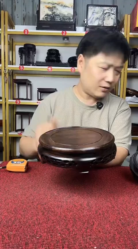 木非洲黑檀圆底座18CM
