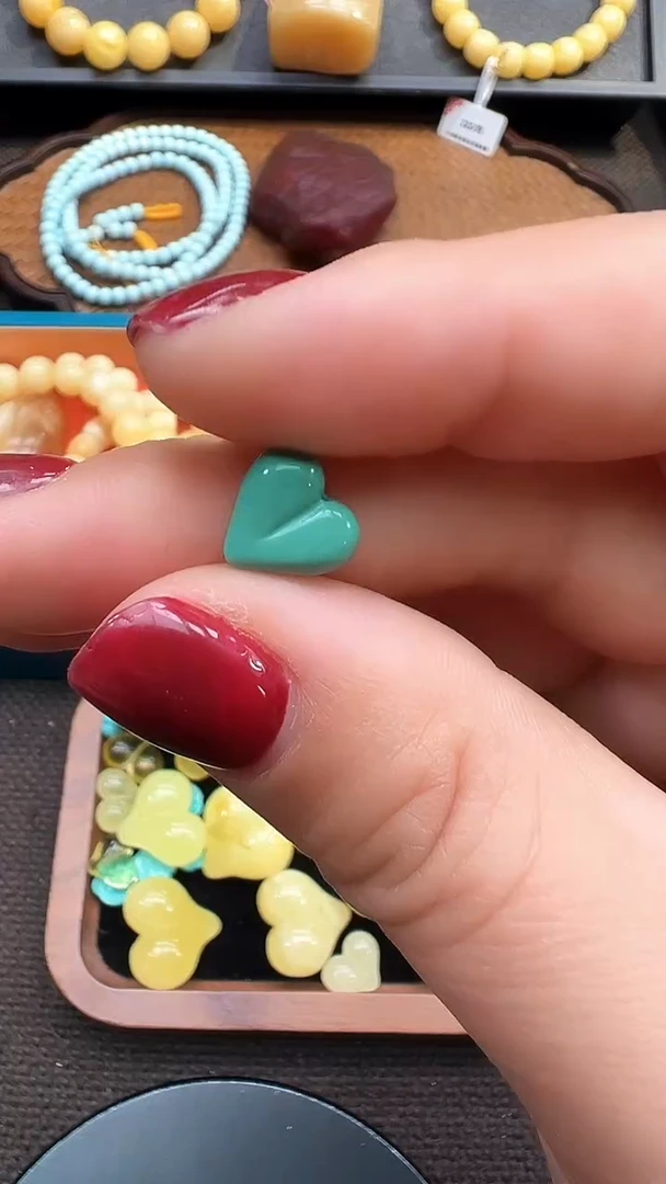 未镶嵌绿松石屁桃珠绿松石精工屁桃珠